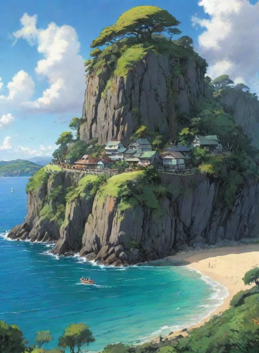 trending new zealand bay of islands ghibli anime art islands detailed environment good looking fantastic 1 portrait43