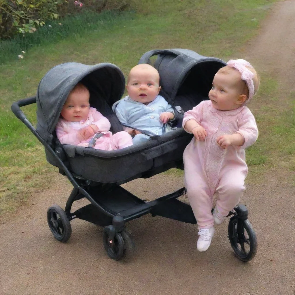 trending newborn babies in a double buggy good looking fantastic 1