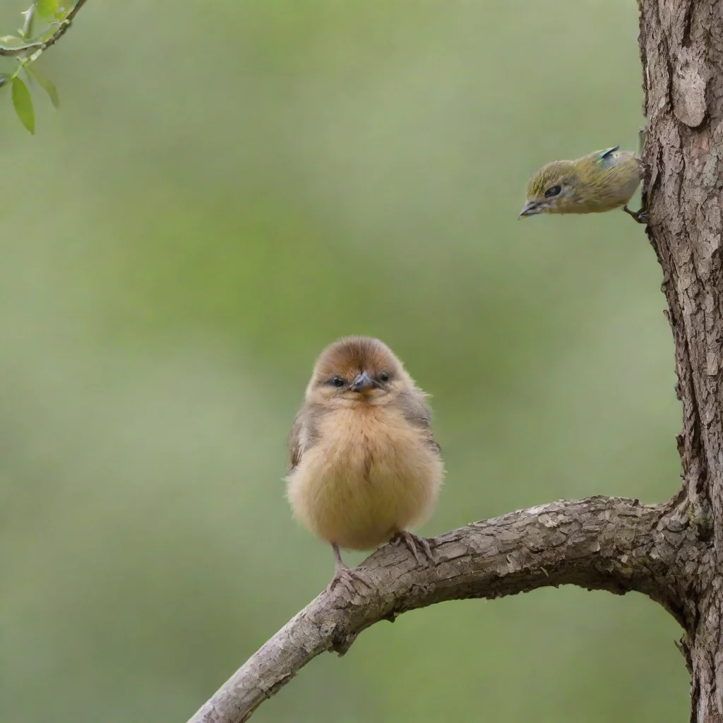 aitrending newborn on a tree branch while a bird pecks at it good looking fantastic 1