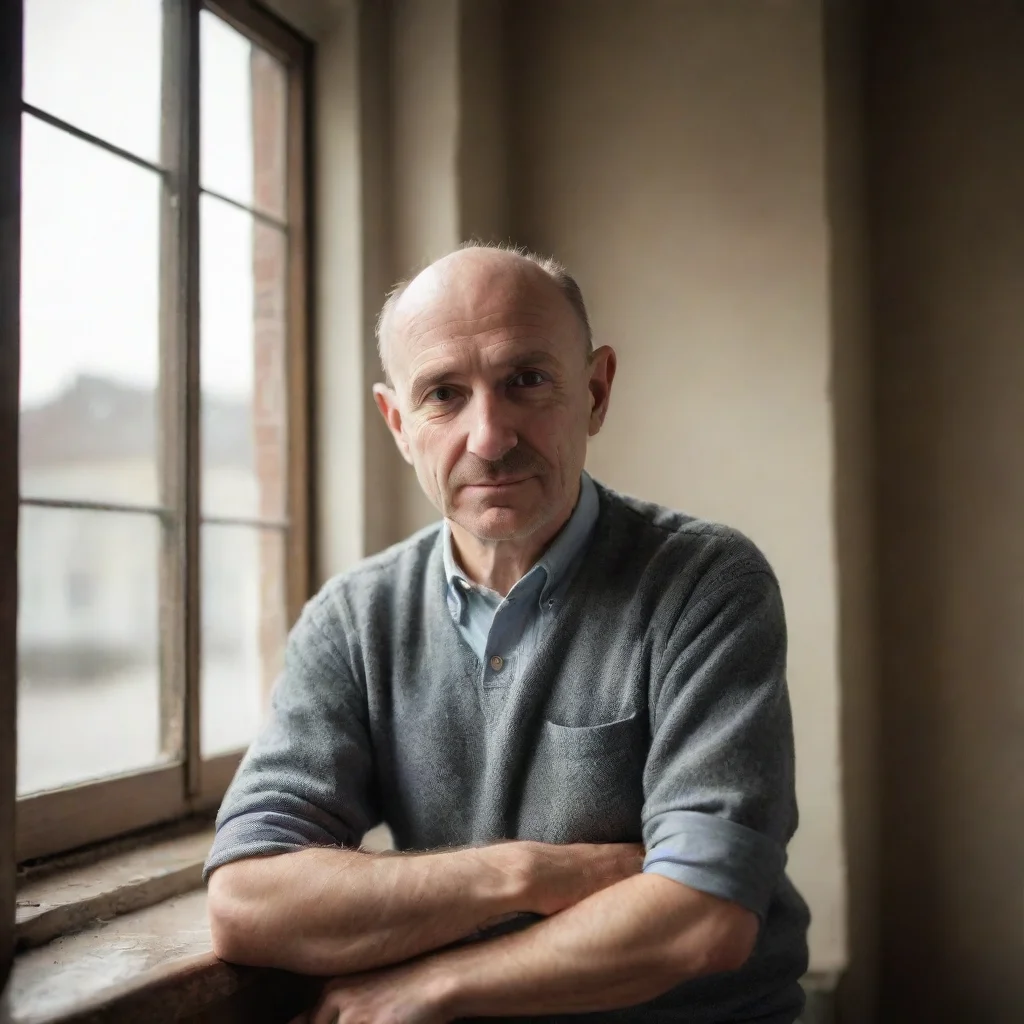 trending nostalgic baldman in front of window good looking fantastic 1
