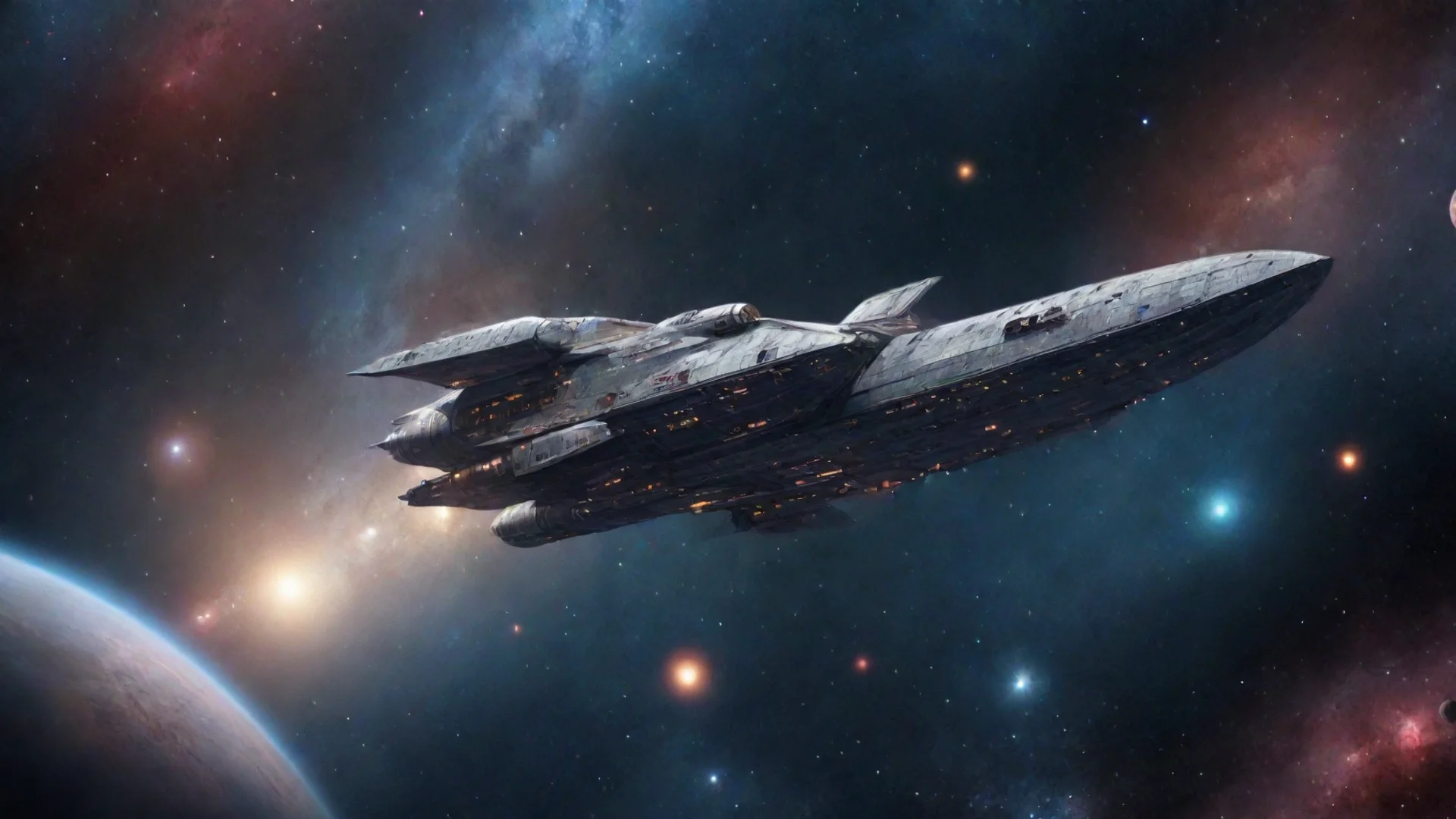 trending outer space stars and spaceship  good looking fantastic 1 wide