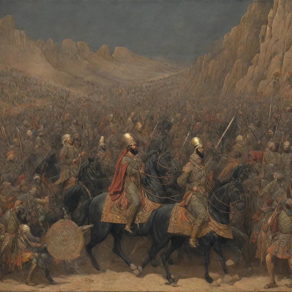 trending persian army in persepolis with shahnameh cover art design art dark good looking fantastic 1