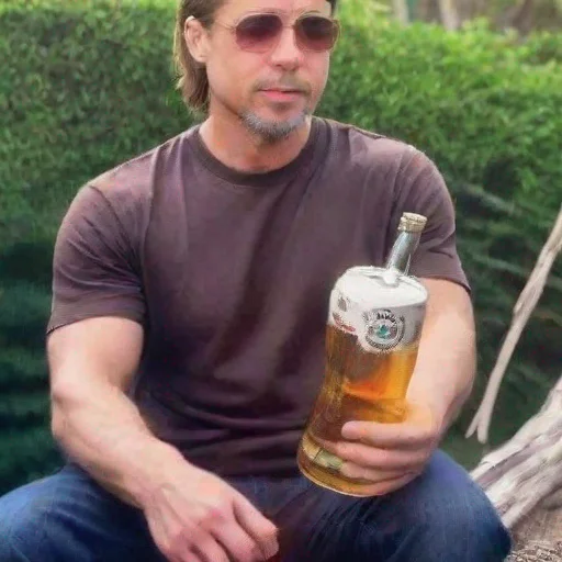 aitrending picture of brad pitt holding a beer good looking fantastic 1