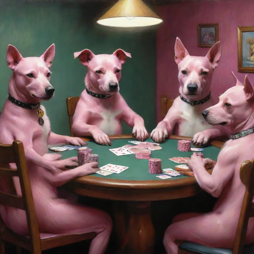 aitrending pink dogs playing poker good looking fantastic 1