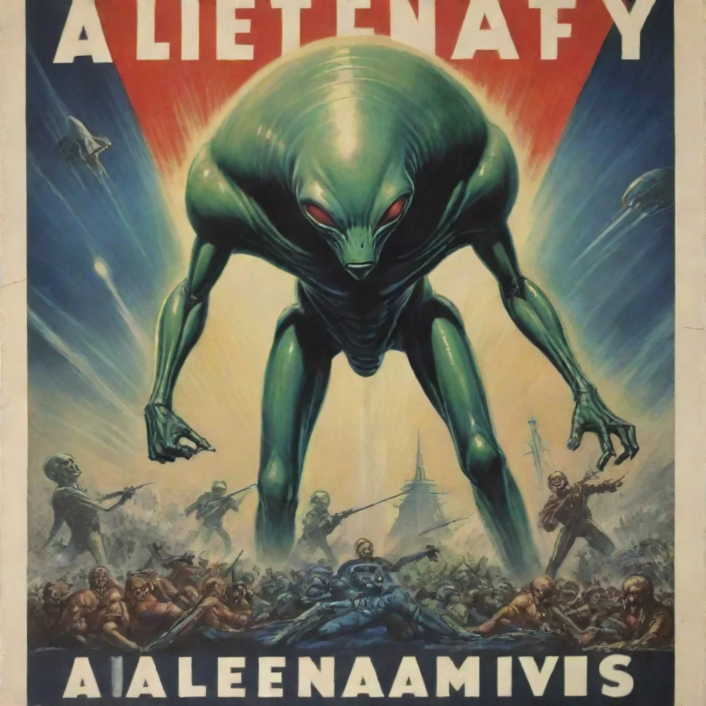 aitrending propaganda poster of humanity fighting aliens good looking fantastic 1