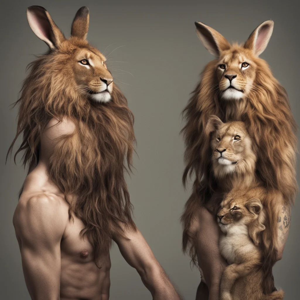 trending rabbit woman and lion man good looking fantastic 1