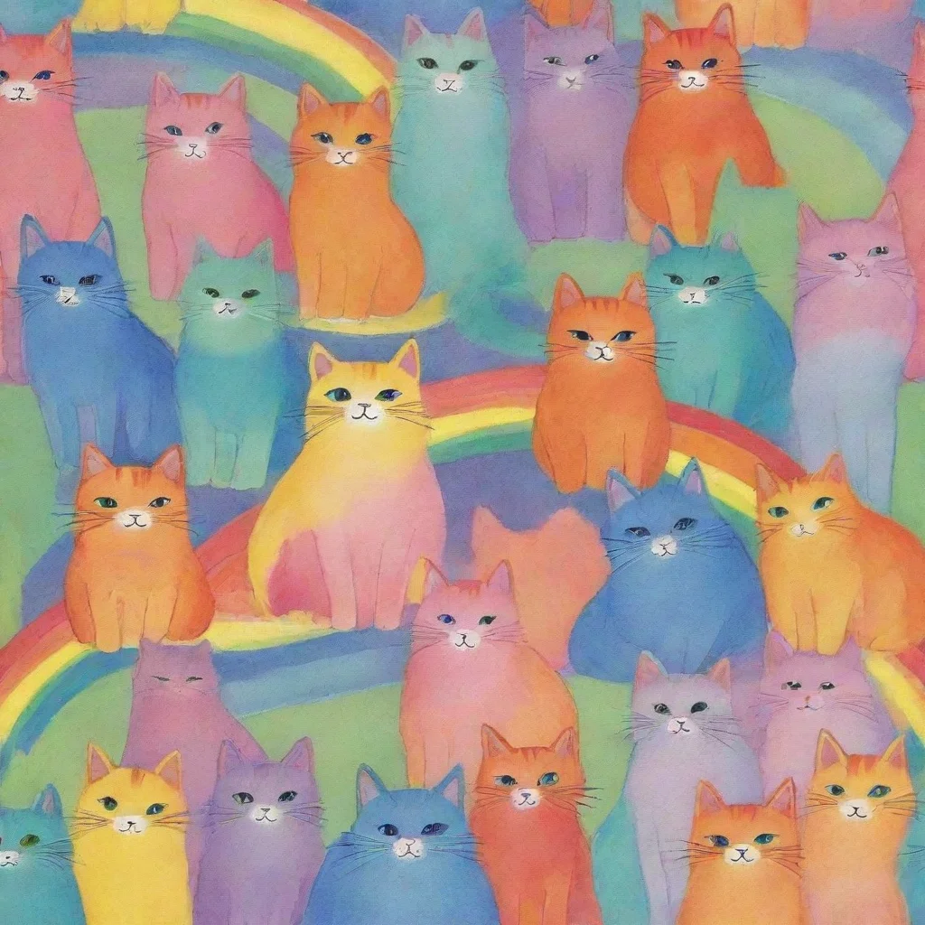 trending rainbow cats good looking fantastic 1