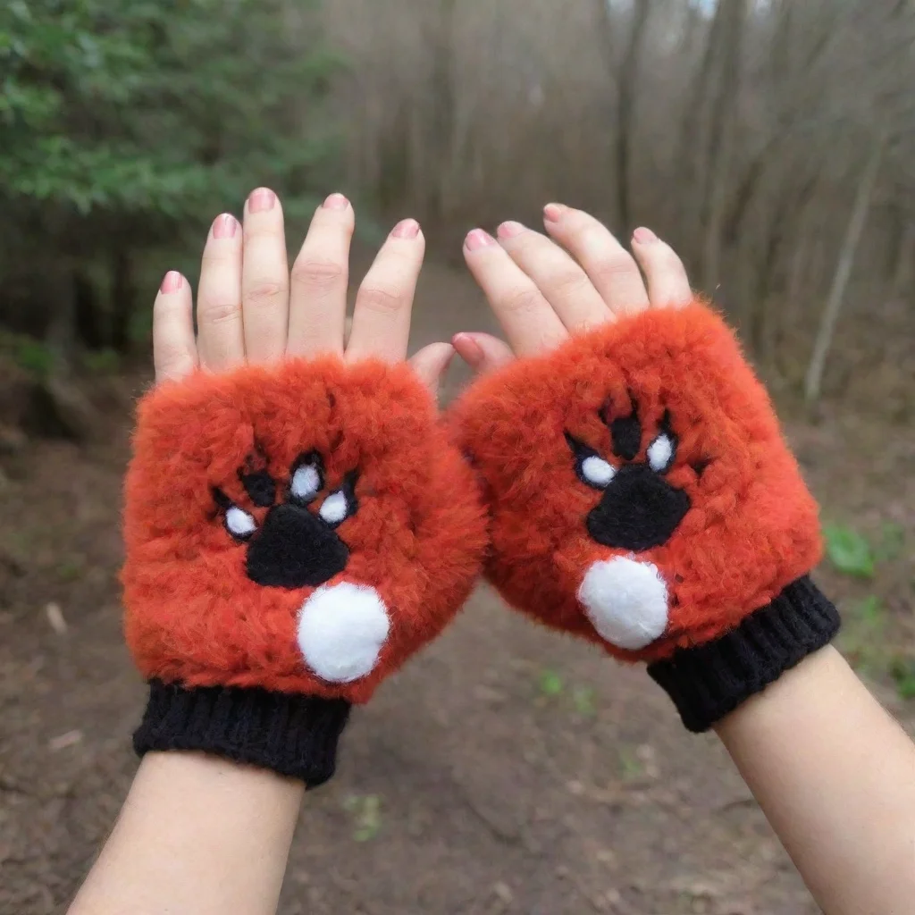 trending red fox paw mittens good looking fantastic 1
