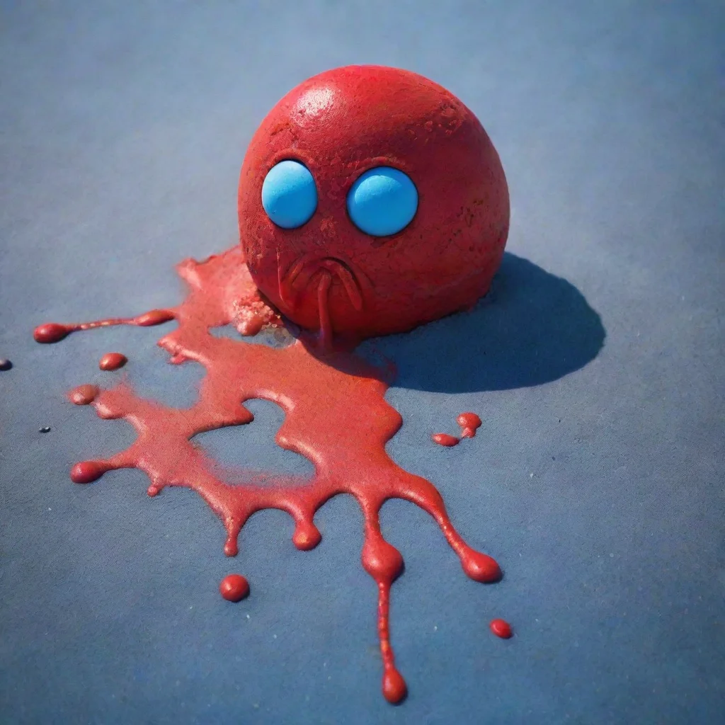 aitrending red iceream that looks like the devil melting on blue sand good looking fantastic 1