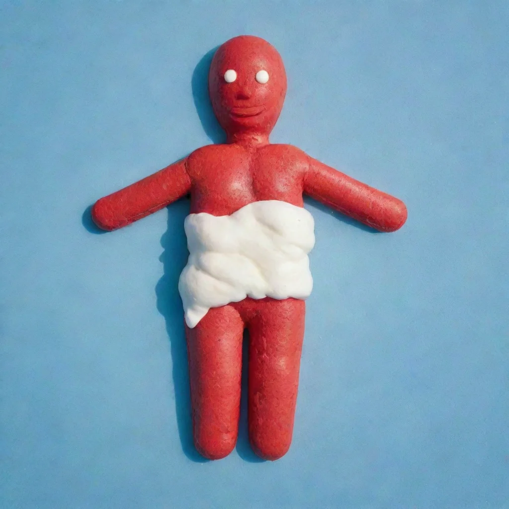 aitrending red man made of icecream melting on blue beach good looking fantastic 1