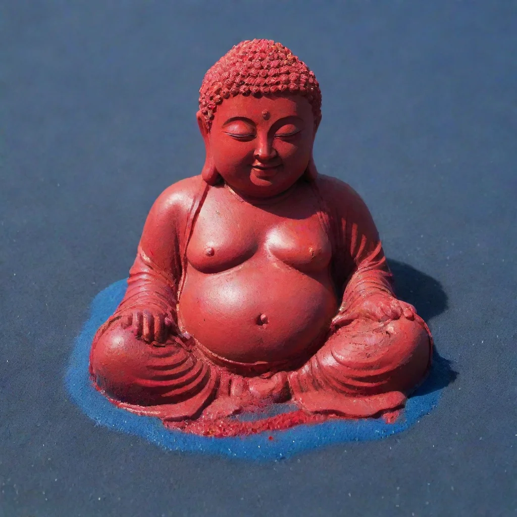 aitrending red melting budha on blue sand good looking fantastic 1