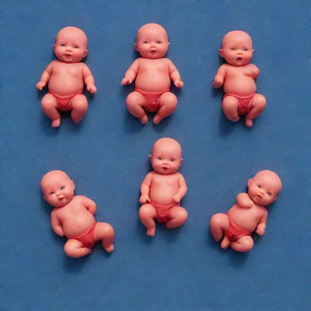 trending red toy babies lying on blue sand good looking fantastic 1