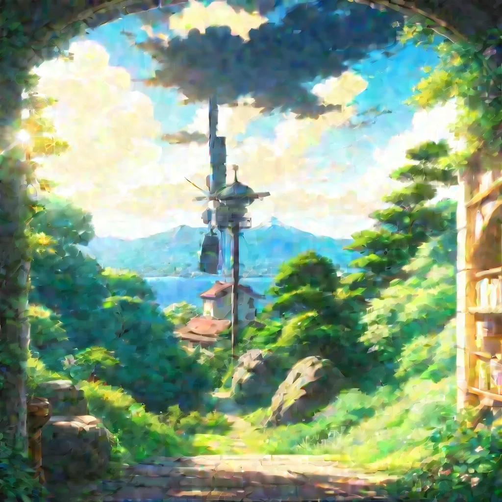 aitrending relaxing environment studio ghibli calming lowfi calm bright clear crisp sun sky epic nice good looking fantastic 1
