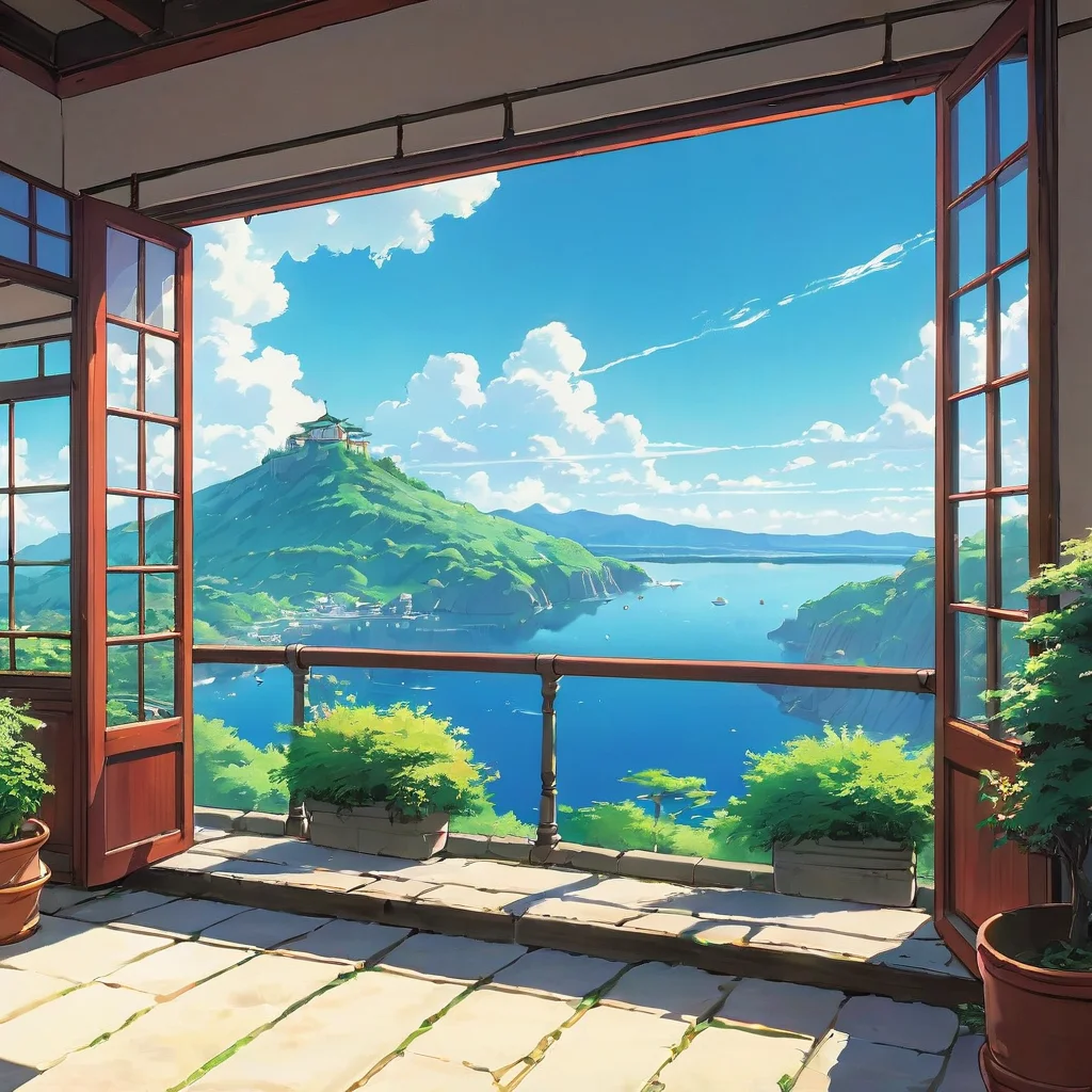 aitrending relaxing environment studio ghibli calming lowfi calm bright clear crisp sun sky epic nice lovely artistic good looking fantastic 1