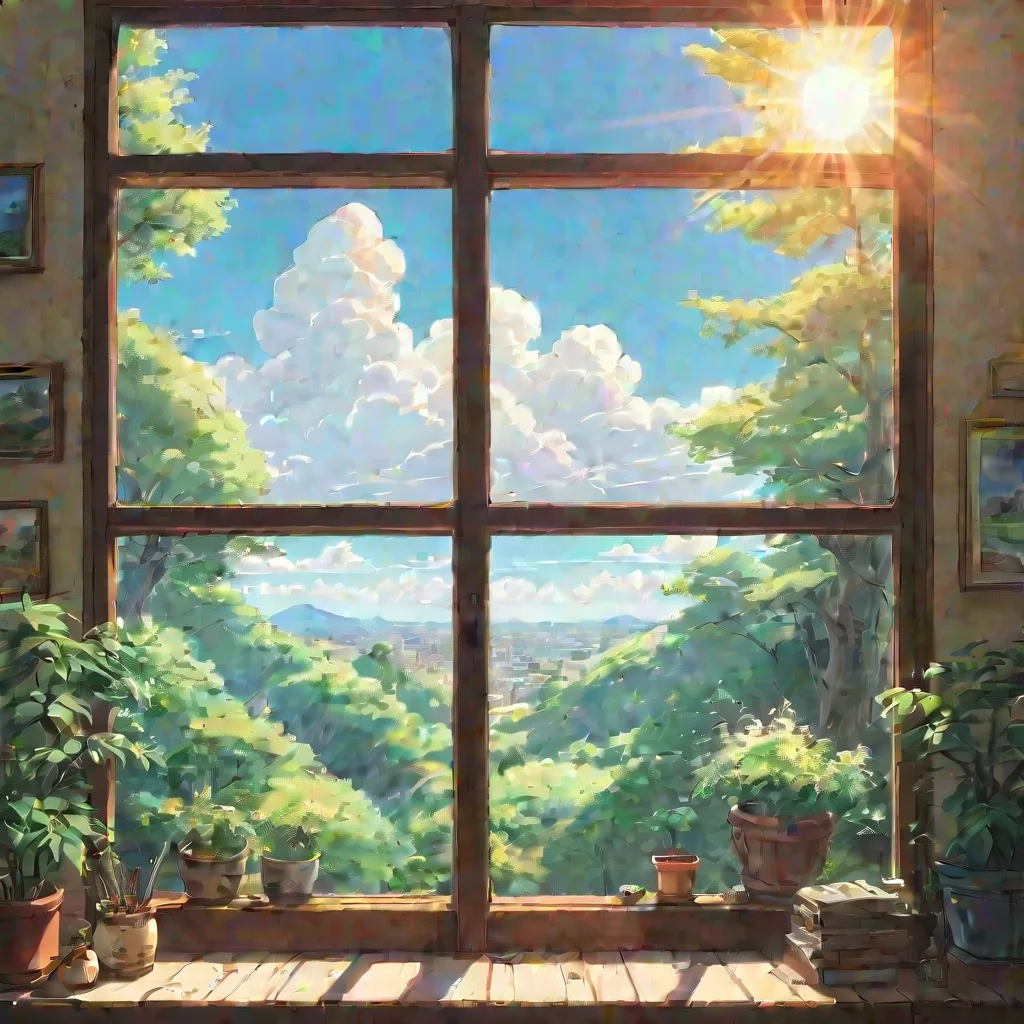 trending relaxing environment studio ghibli calming lowfi calm bright clear crisp sun sky good looking fantastic 1