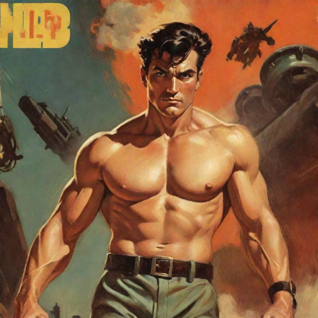 aitrending retro pulp action hero good looking fantastic 1