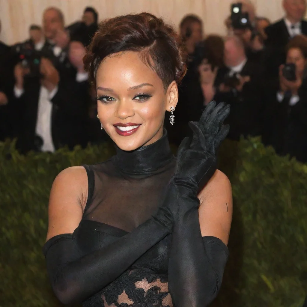 aitrending rihanna smiling at the met gala with black gloves and gun hd good looking fantastic 1