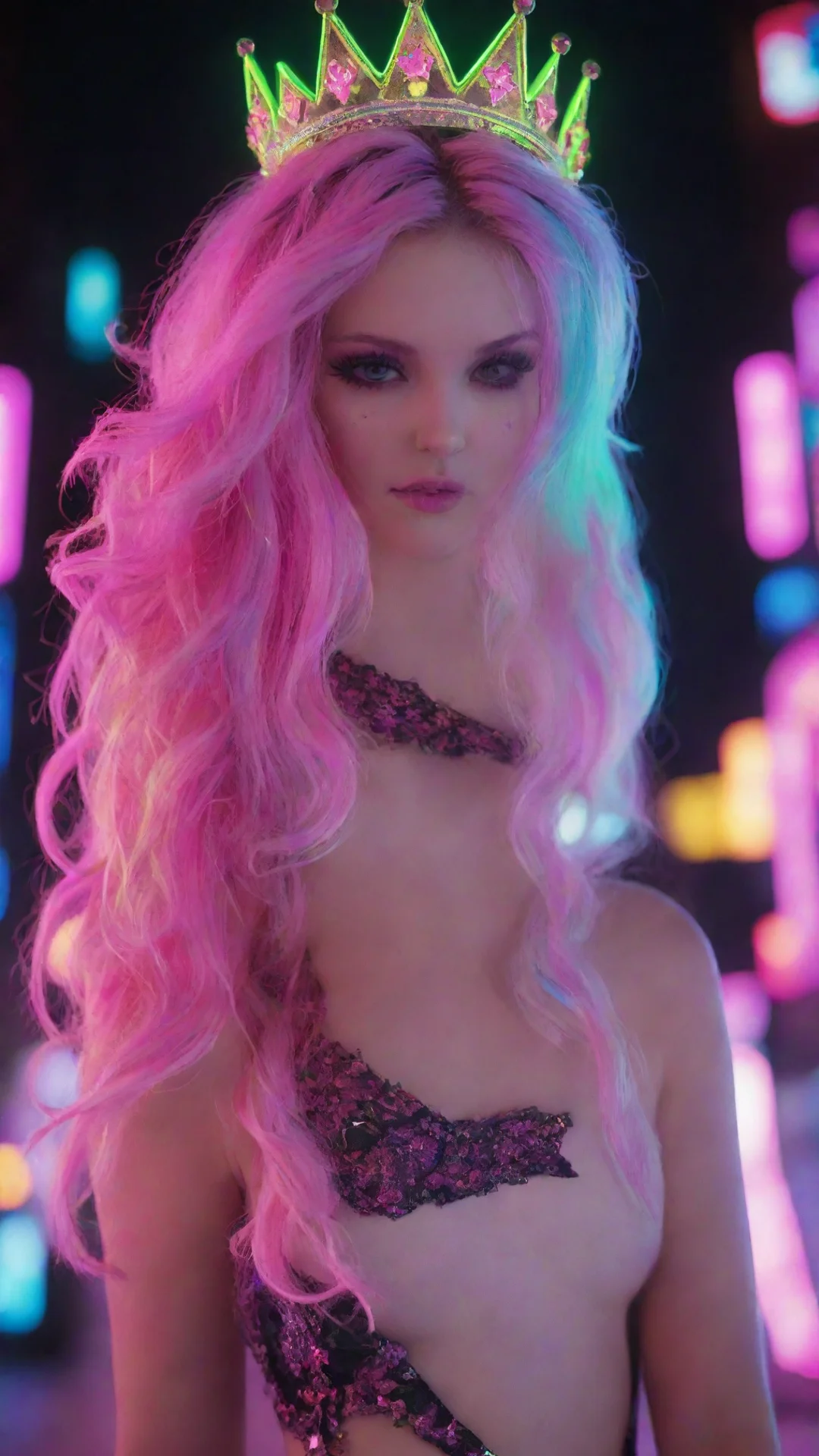 aitrending seductive evil cinematic stunning neon punk fantasy sweet princess good looking fantastic 1 hdtall