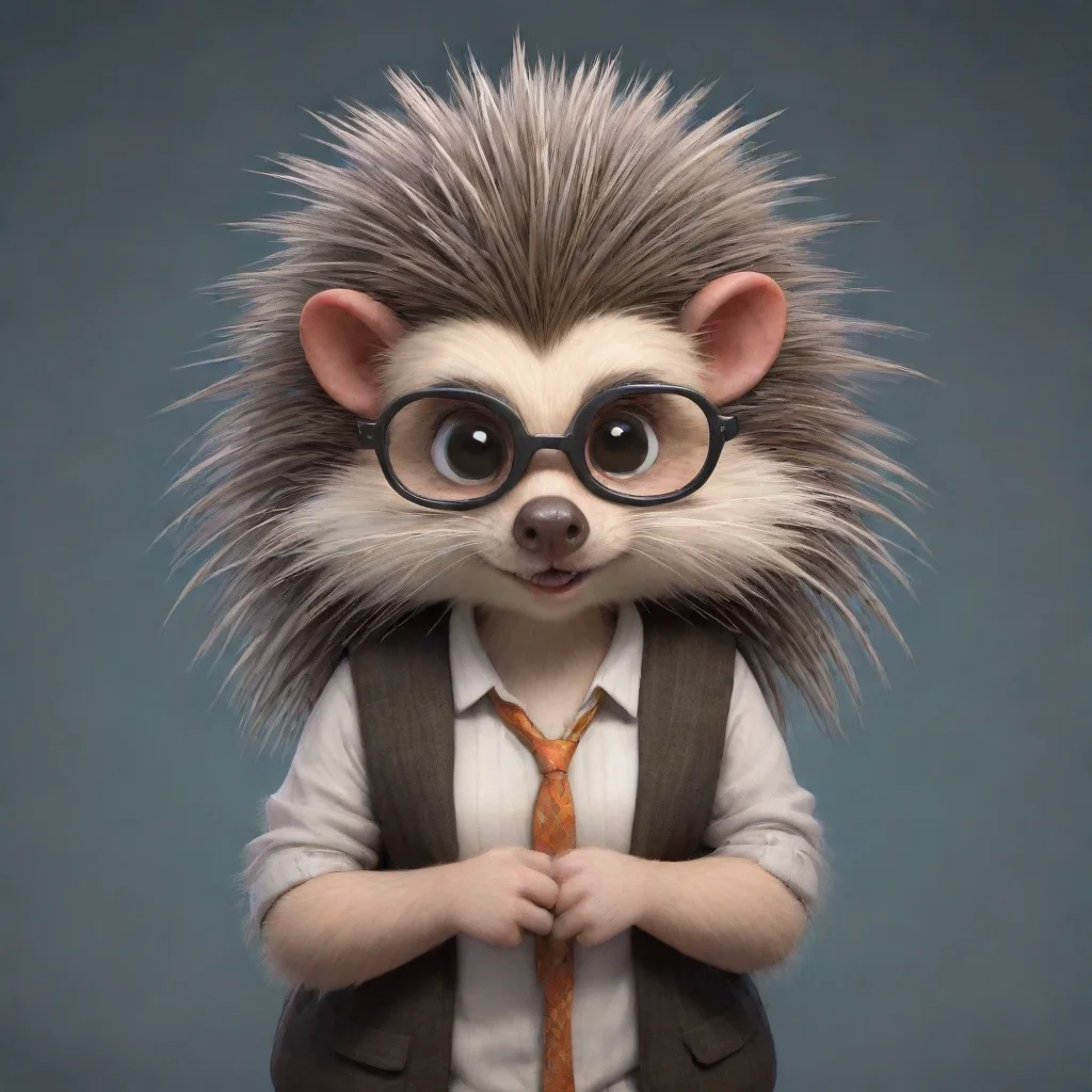 aitrending shy female anthropomorphic furry porcupine nerd good looking fantastic 1
