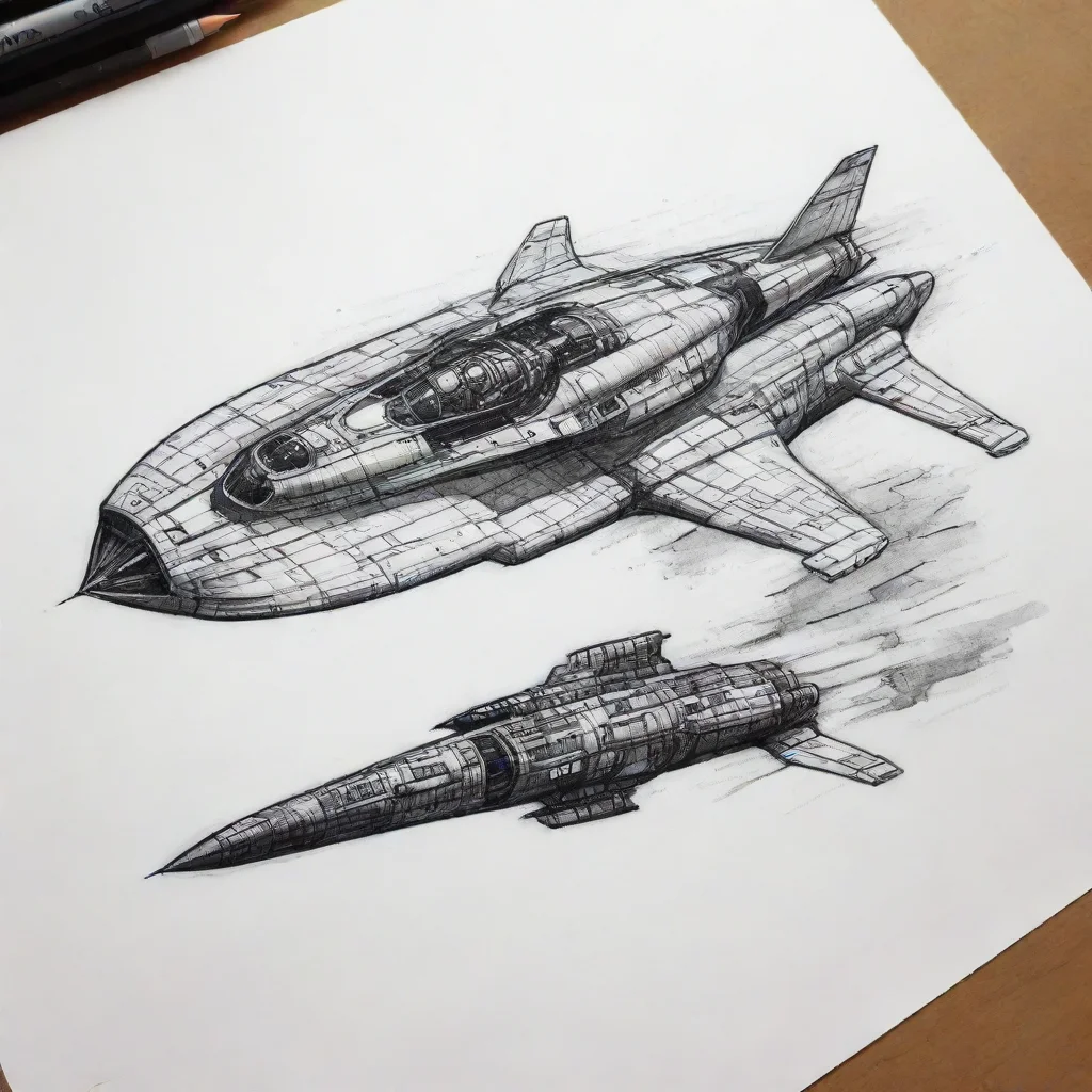 trending sketch spaceship ink art good looking fantastic 1