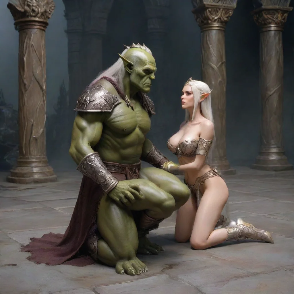 aitrending slim high elf princess kneels to orc king good looking fantastic 1