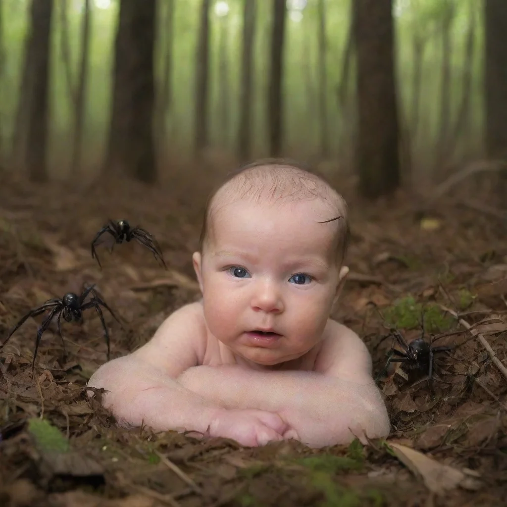 aitrending spiders crawling on newborn baby in the woods good looking fantastic 1