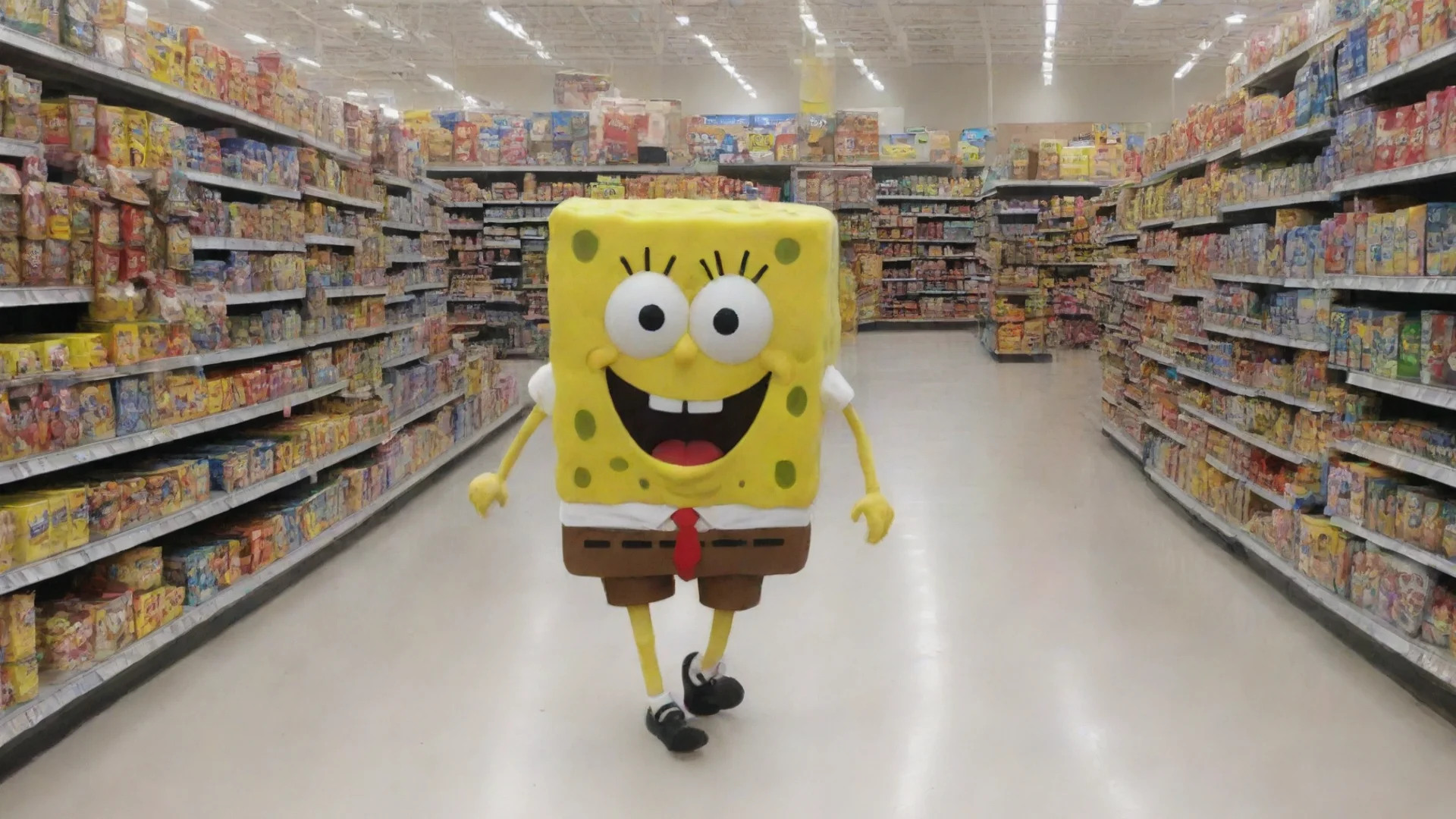 trending spongebob walking into a walmart. good looking fantastic 1 wide