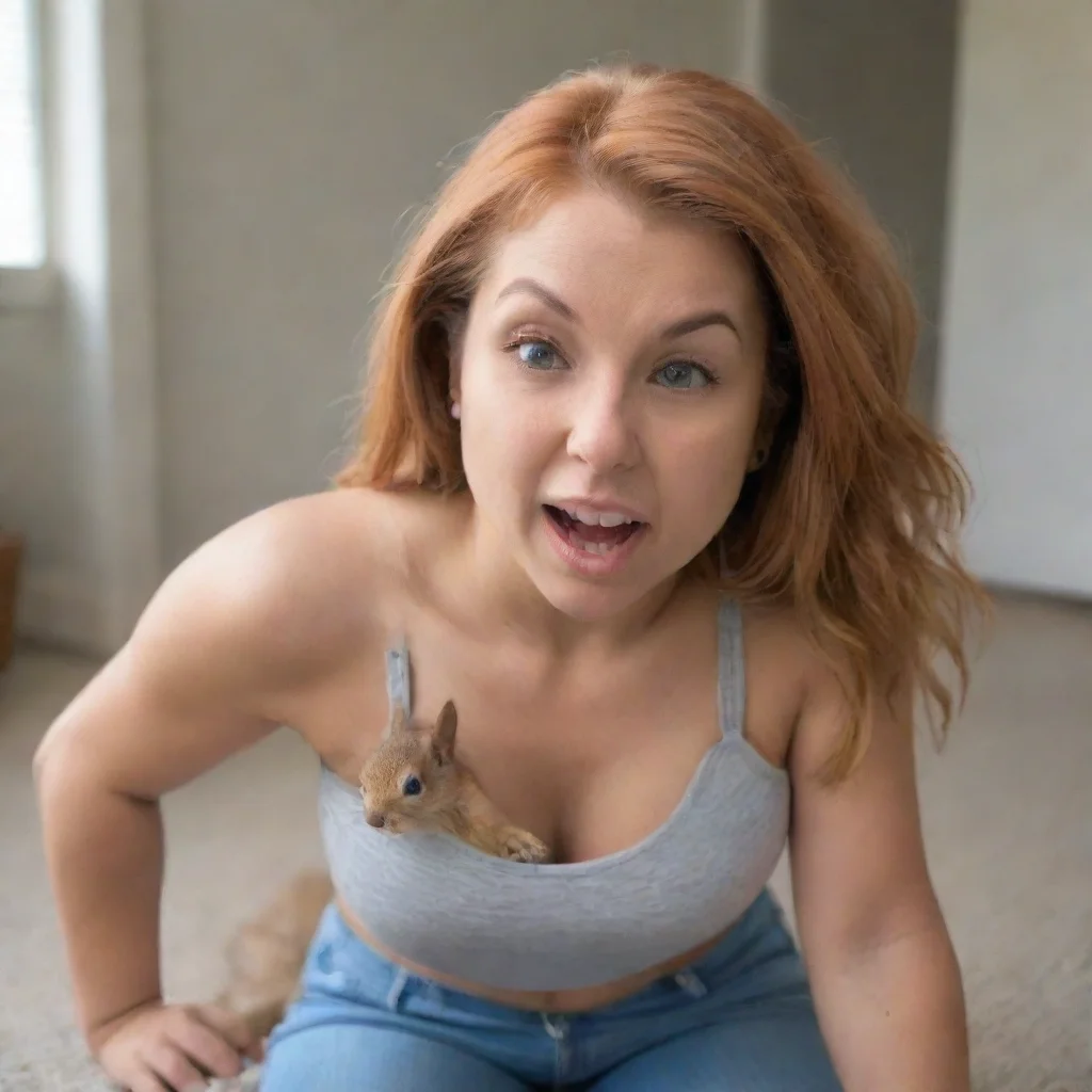 trending squirrel crawling around inside woman crop top tickles good looking fantastic 1