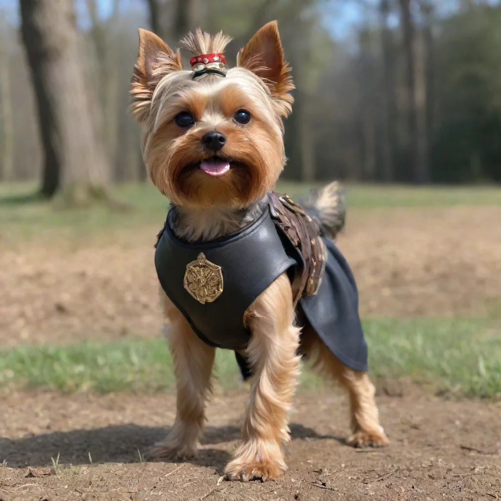 aitrending standing  yorkshire terrier as a 300 movie spartan warrior good looking fantastic 1