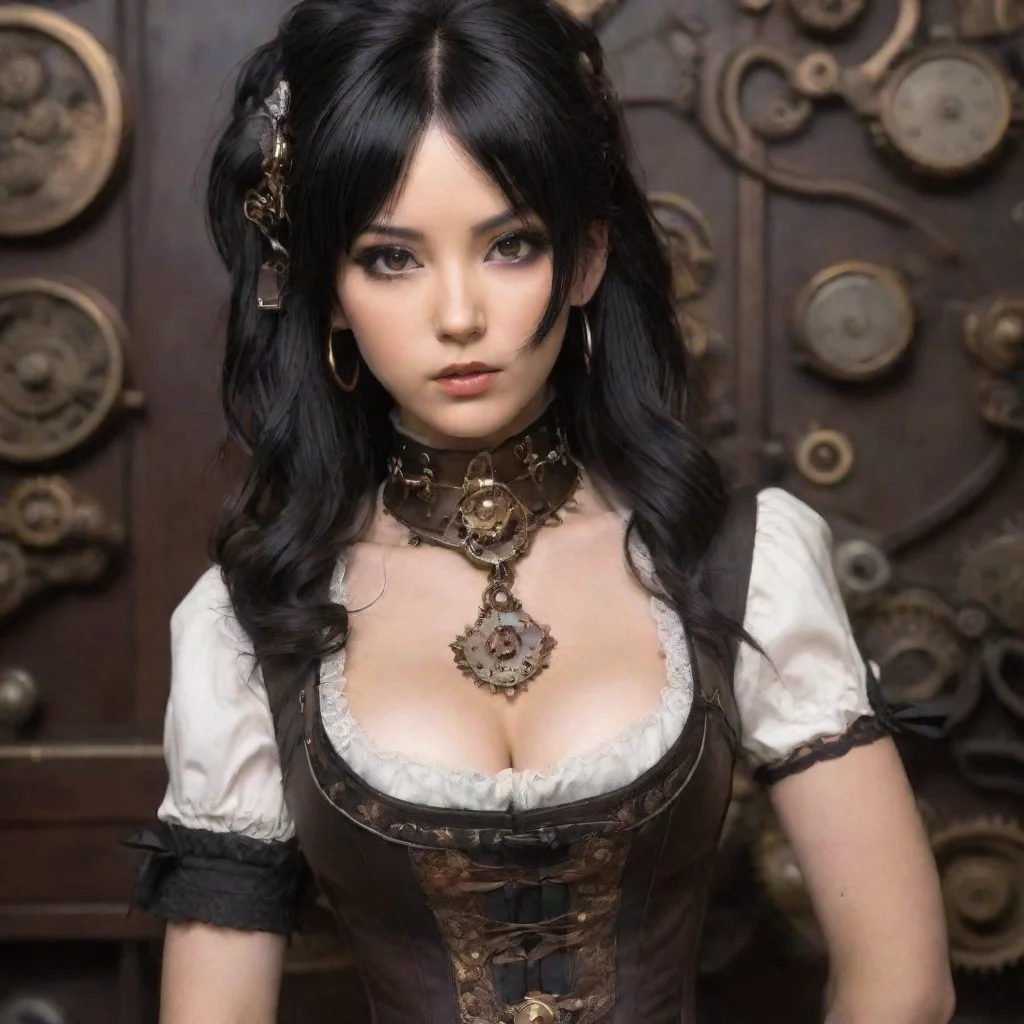 aitrending steampunk japanese female slave  collared black hair hd steampunk good looking fantastic 1