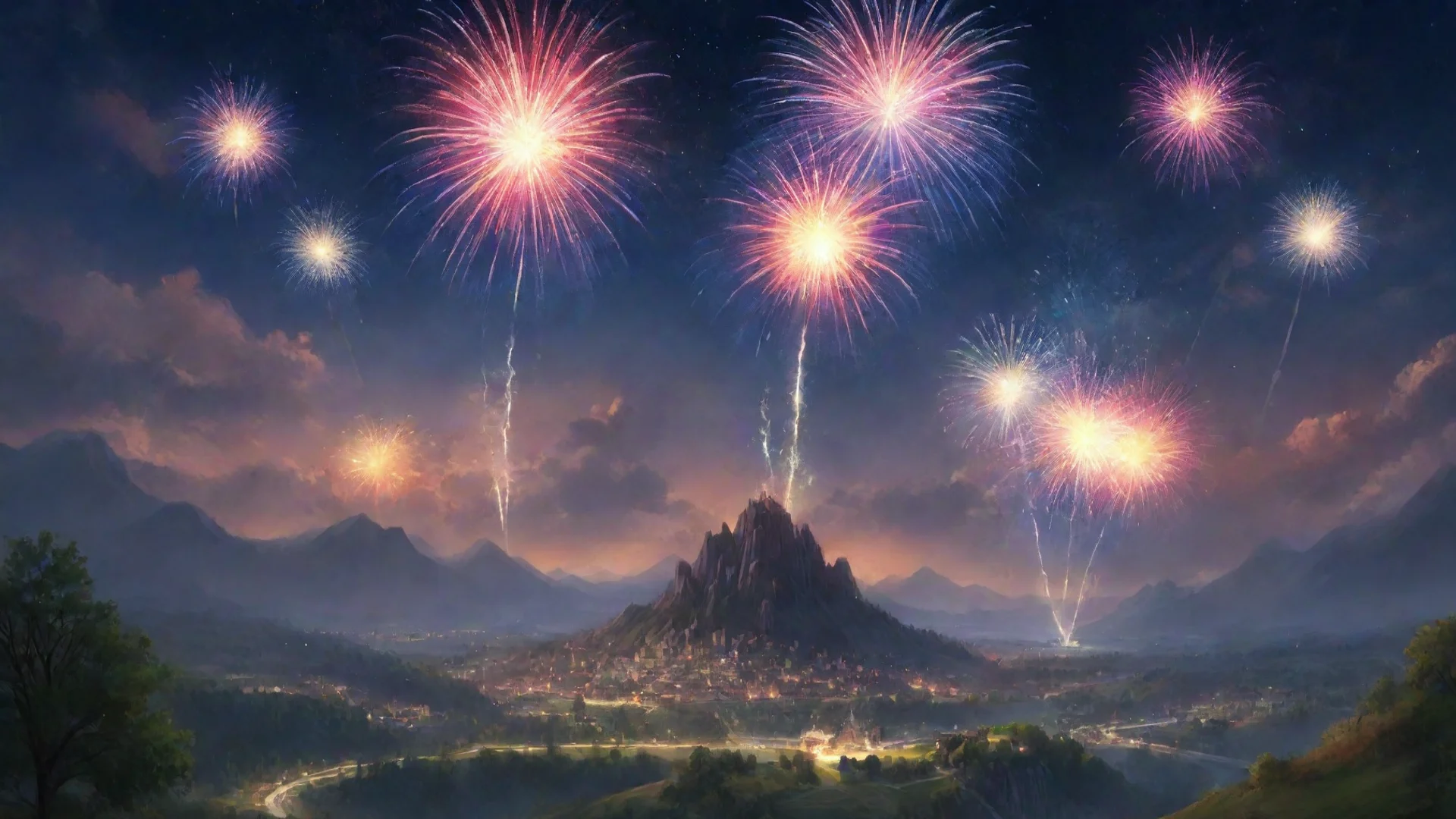 trending sweeping landscape art wonderful fireworks filling the sky utopian artstation good looking fantastic 1 hdwidescreen