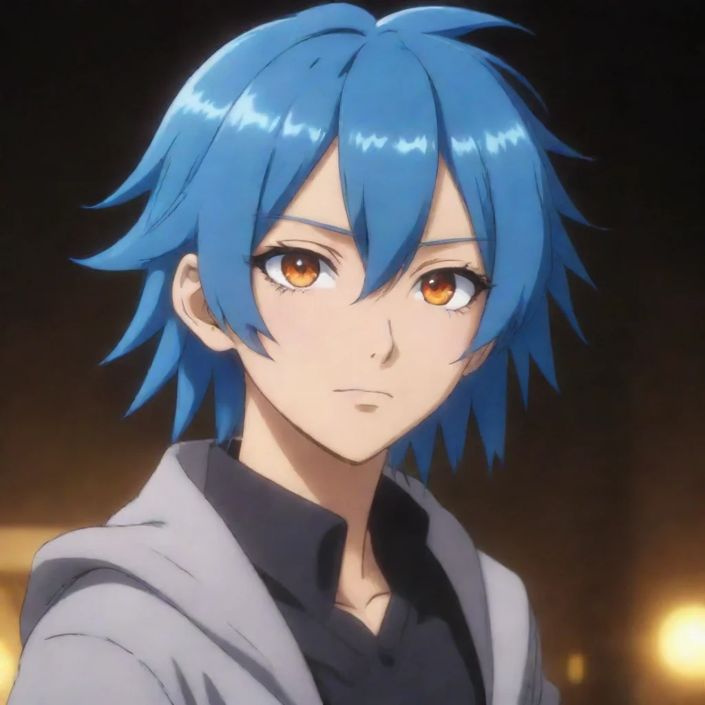 trending tatsumi kirishiki from shiki with blue hair and orange eyes good looking fantastic 1