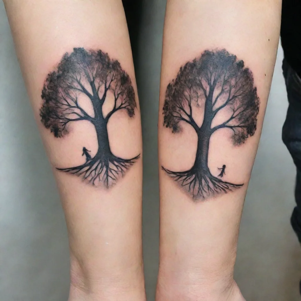 trending tattoo for couple with trees chilren good looking fantastic 1