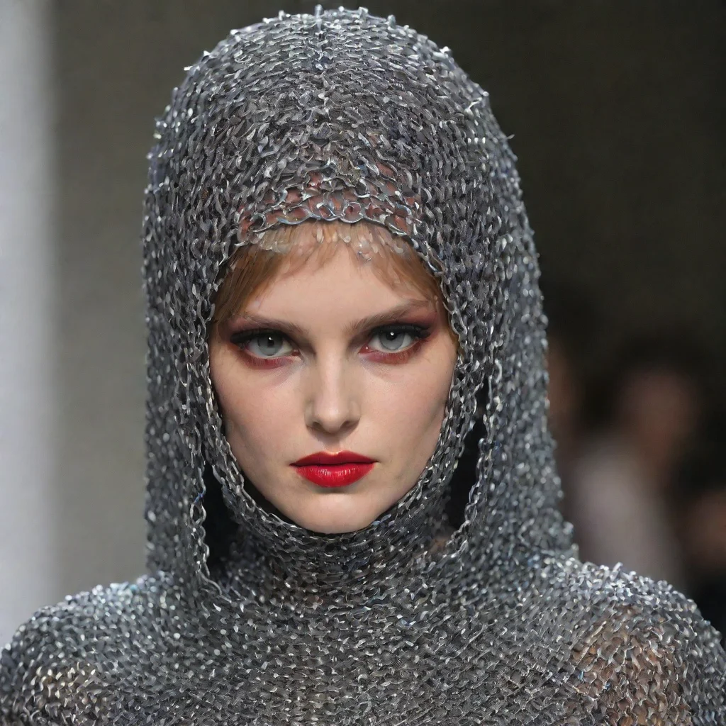 aitrending the devil on the fashion runway wearing chainmail coif good looking fantastic 1