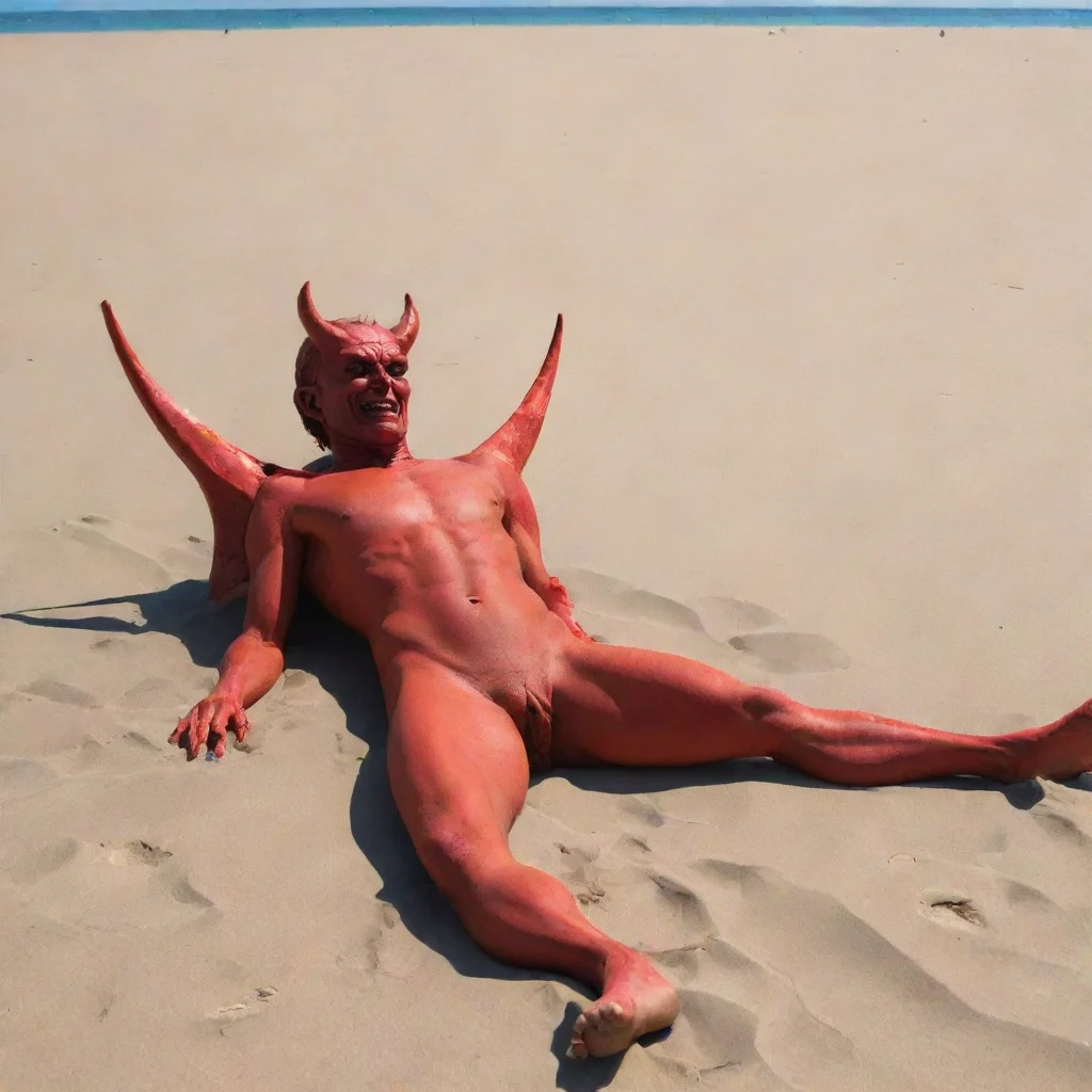 aitrending the devil sunbaking on beach good looking fantastic 1