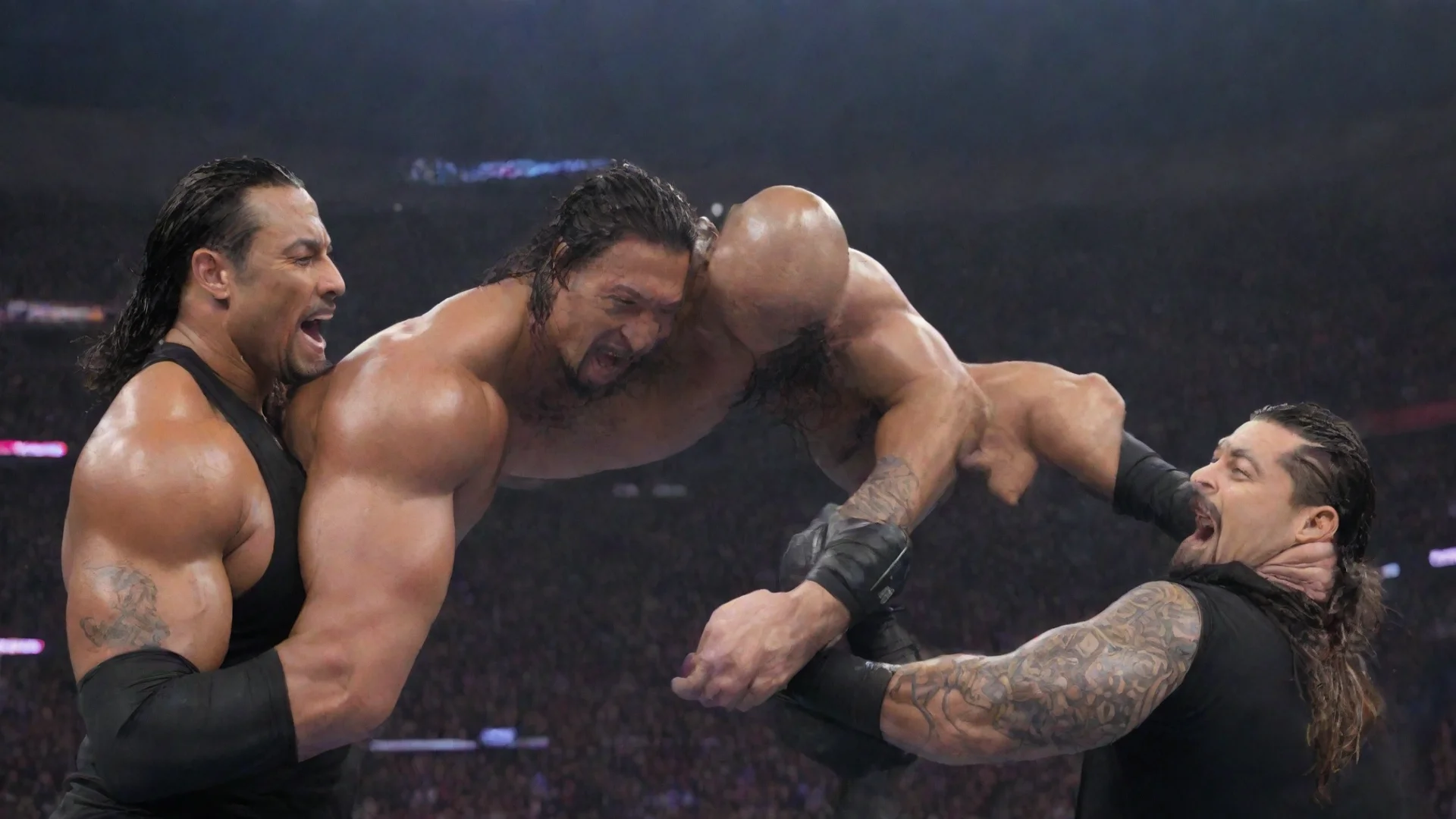 aitrending the rock vs roman reigns in wrestlemania good looking fantastic 1 wide