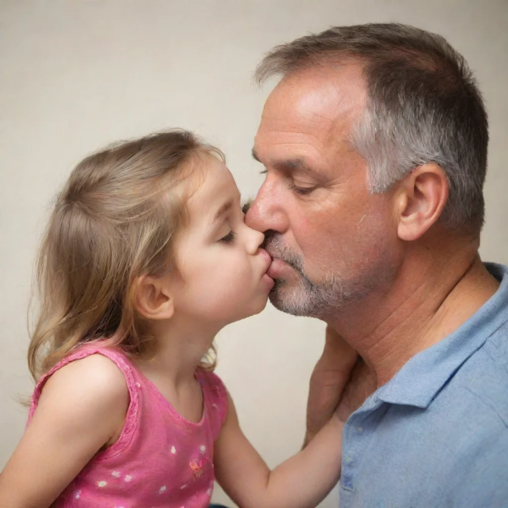 aitrending tiny little girl kissing grown man good looking fantastic 1