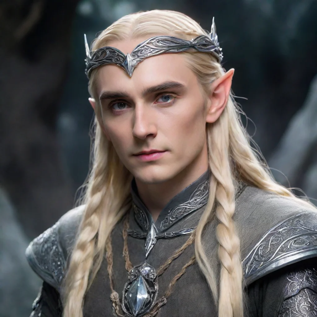 trending tolkien king thranduil with blond hair and braids wearing silver elvish circlet with diamonds  good looking fantastic 1
