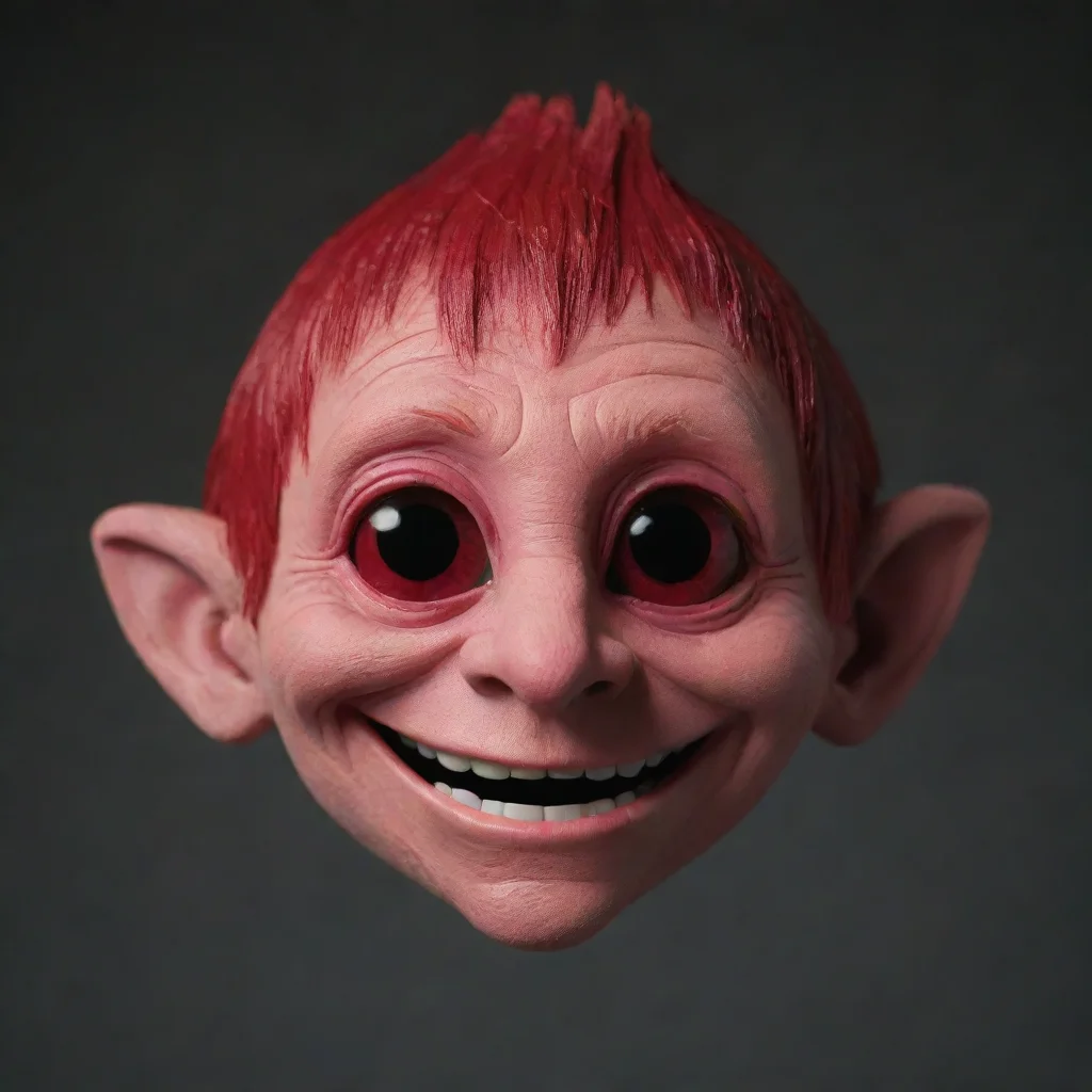 aitrending troll face meme clay realistic ruby eyesdark background good looking fantastic 1