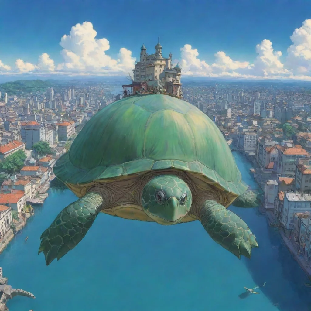 aitrending turtle with city on back giant anime ghibli pristine aesthetic good looking fantastic 1