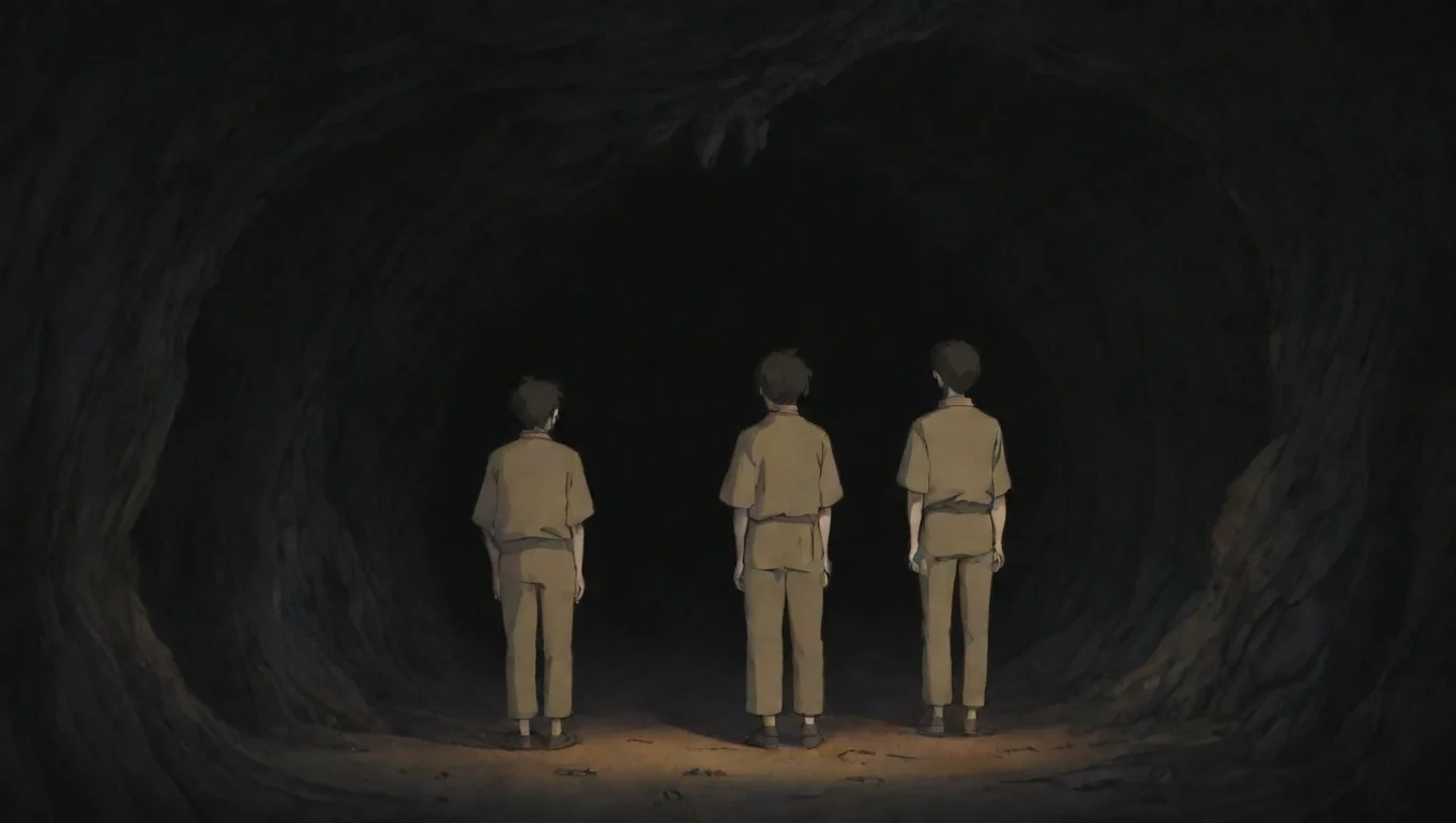 aitrending two men in torchlit cave hd ghibli anime aesthetic dark horror 1800 vibe  good looking fantastic 1 widescreen