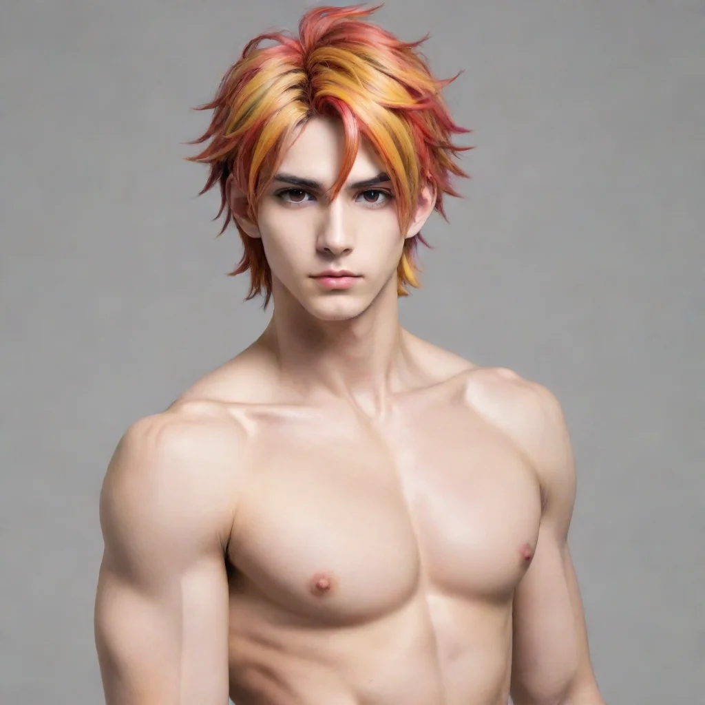 trending un hombre desnudo con cabello de color acua estilo anime good looking fantastic 1