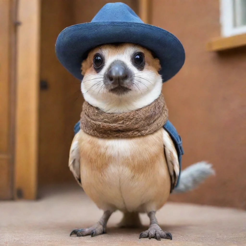 aitrending un pinquino con anteojos de aviador y sombrero de vaquero de pie sobre una casa de esquinal good looking fantastic 1