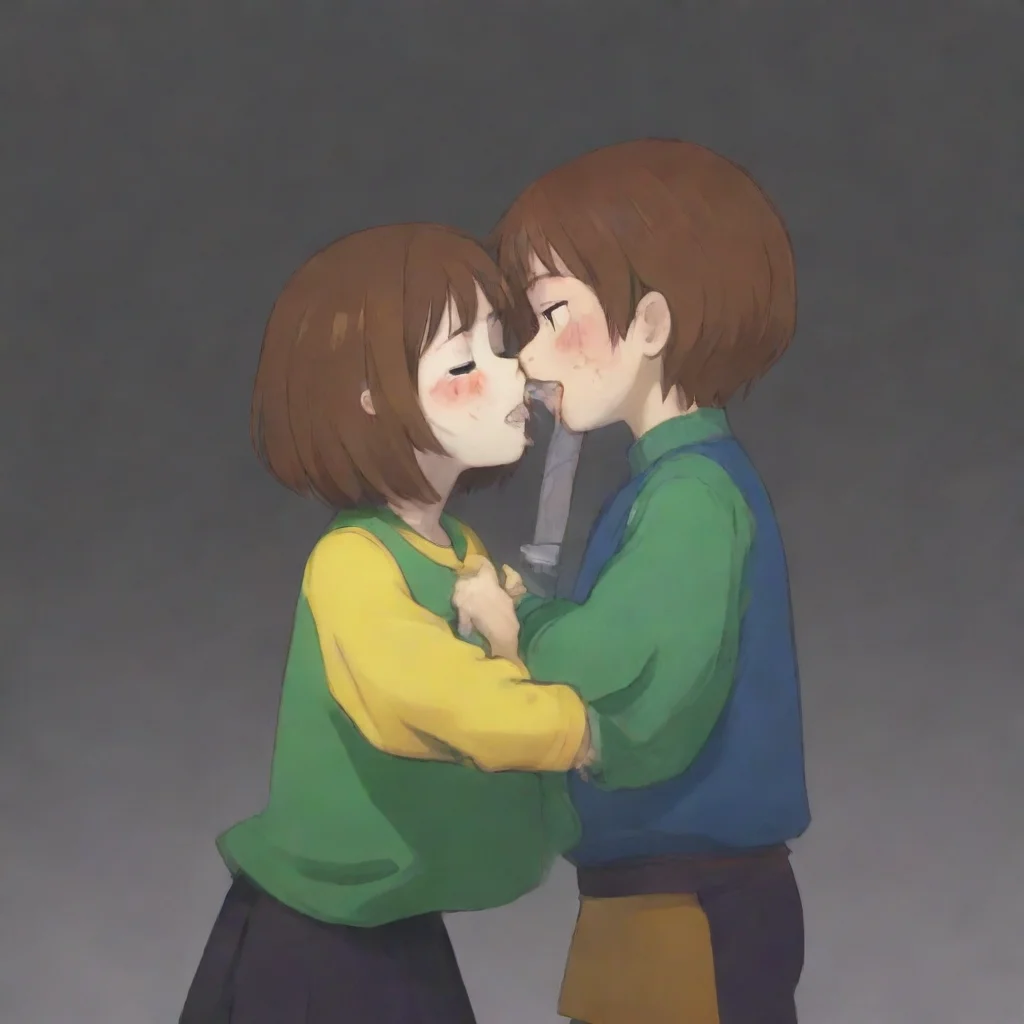 trending undertale chara holding a knife kissing frisk good looking fantastic 1
