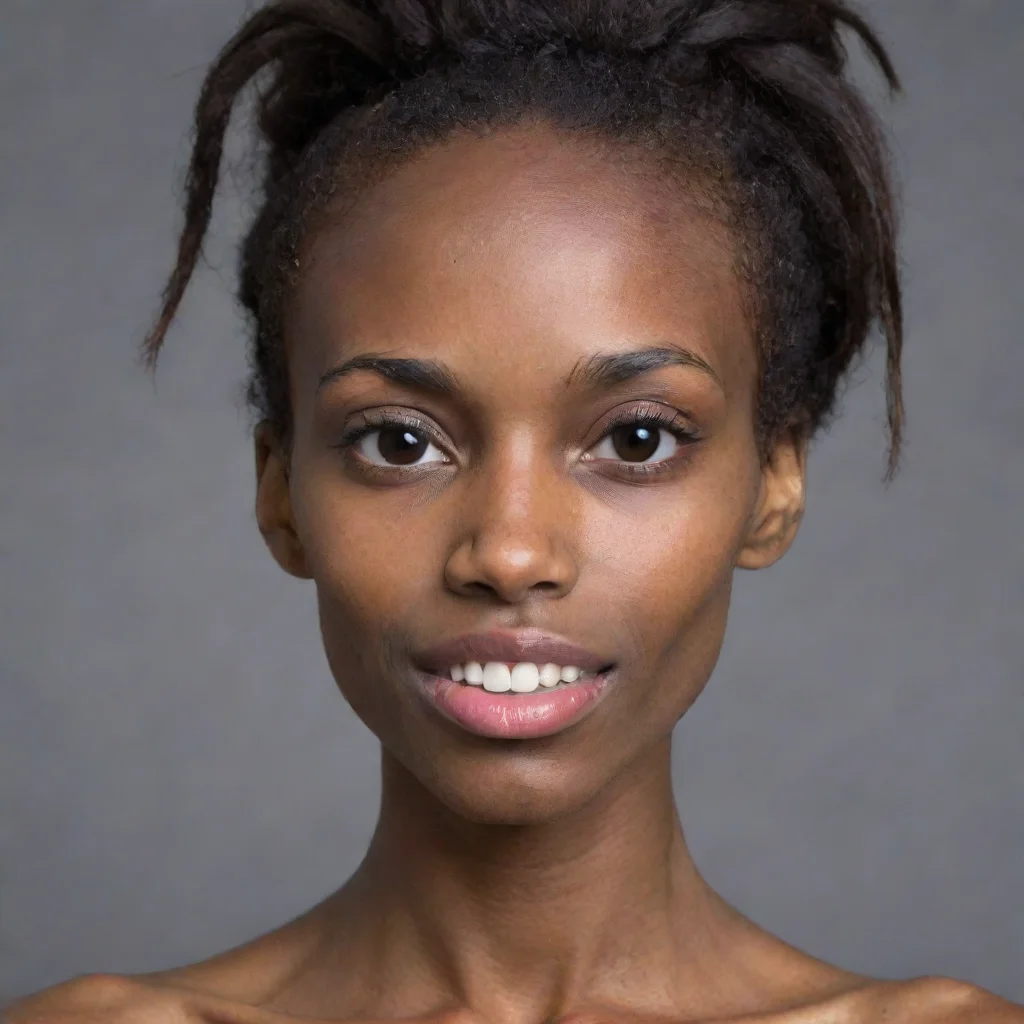 aitrending very skinny boney black woman face good looking fantastic 1