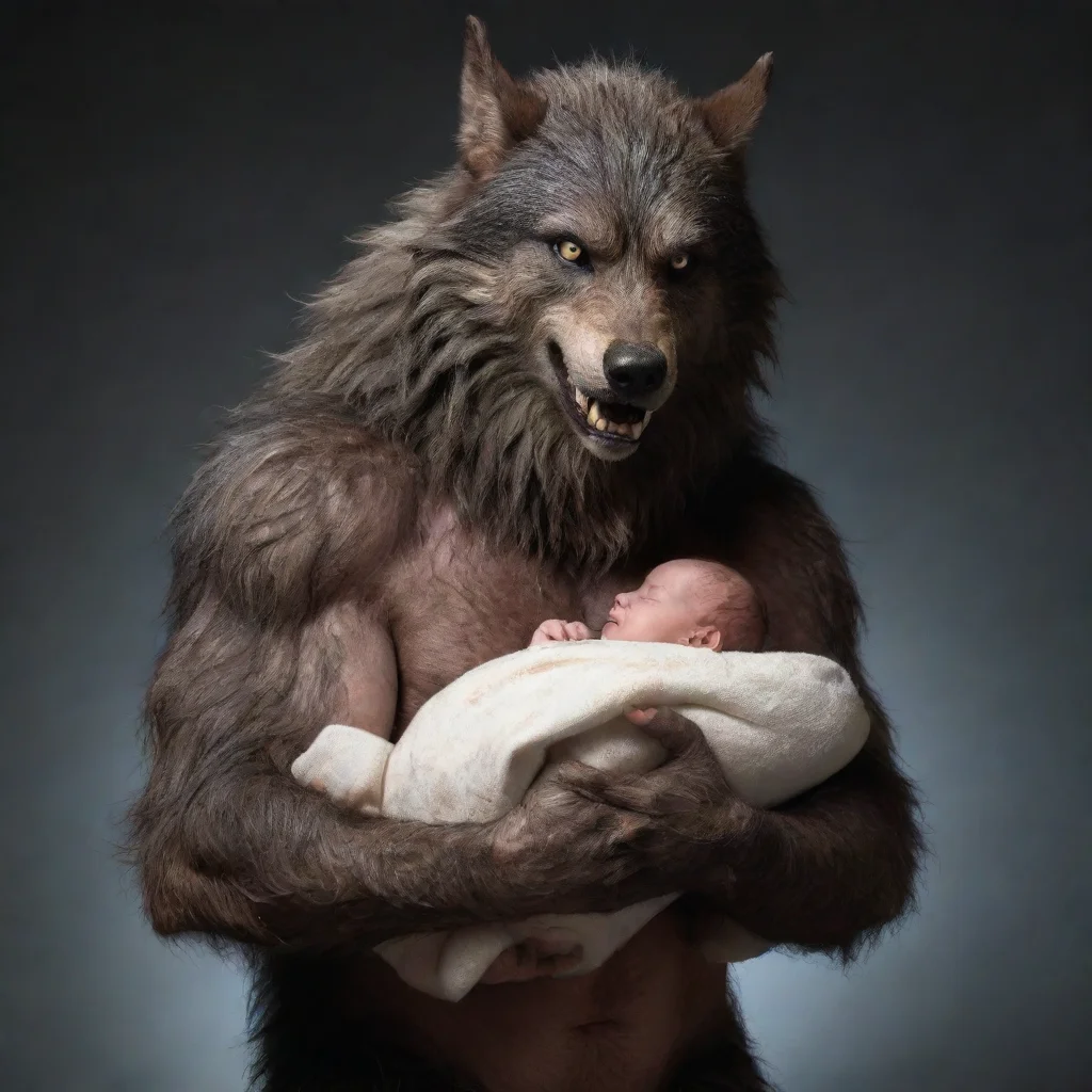 trending warewolf holding a newborn baby good looking fantastic 1