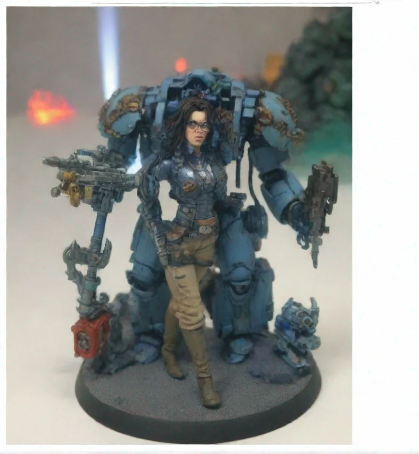 aitrending warhammer 40k a light blue librarian terminator walking through a chaos infested planet good looking fantastic 1