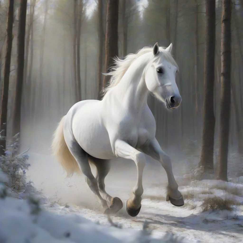 trending white horse gallops in forest good looking fantastic 1