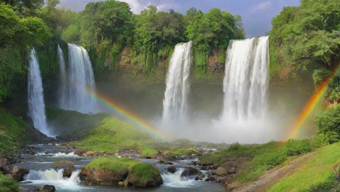trending wonderful rainbow waterfalls green trees lovely utpia calm farmland hd detail good looking fantastic 1 widescreen