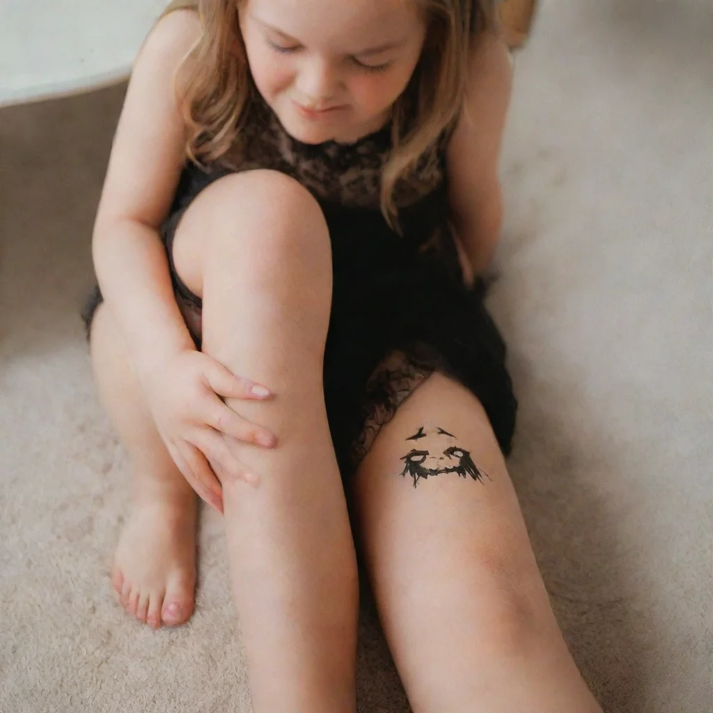 aitrending young girl with face in hetween moms legs good looking fantastic 1